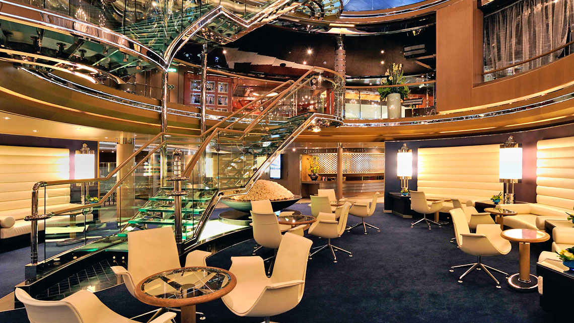 AMV Design - Cunard Queen Elisabeth atrium cruise ship interior design