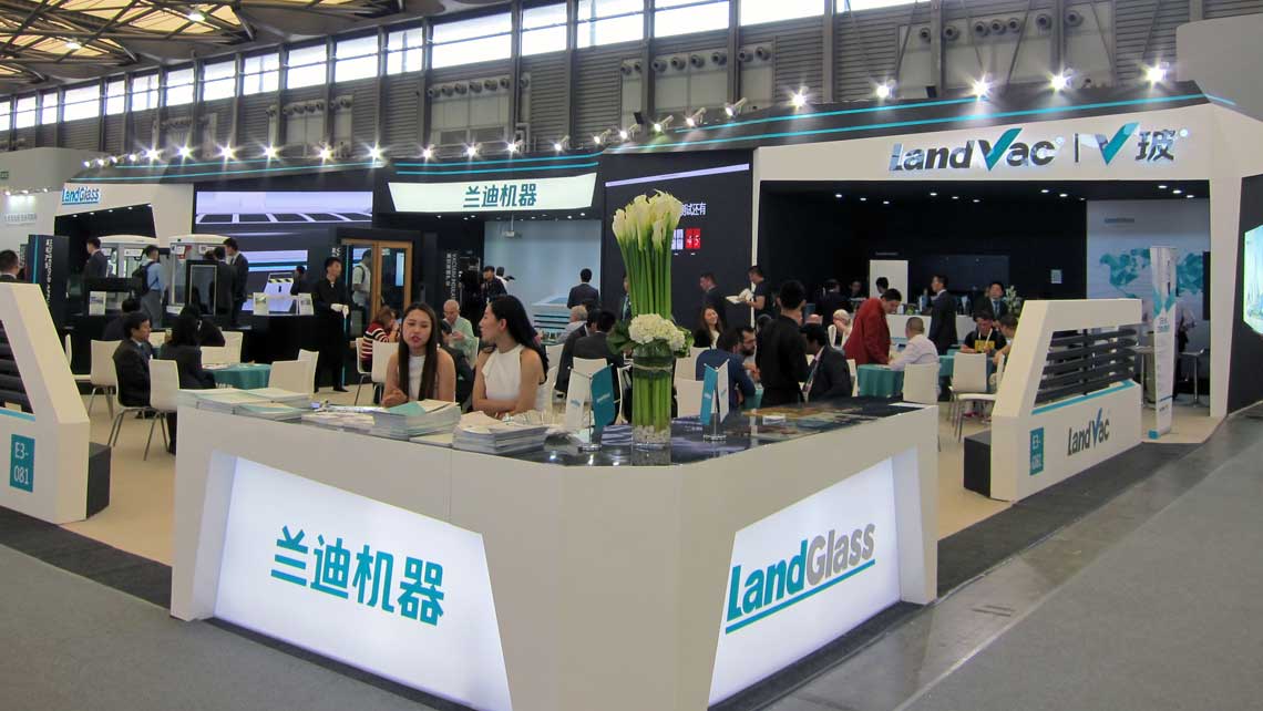 AMV Design stand espositivo Landglass Chinaglass 2019 booth Landglass Chinaglass 2018 exposition stand Beijing Pekin fair