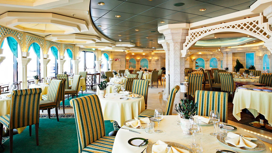 AMV Design MSC Splendida Olivo Restaurant cruise ship interior design