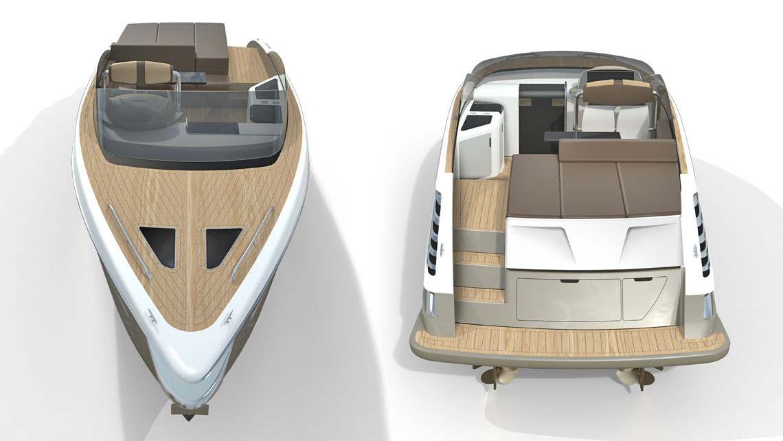 AMV Design Yacht concept of Open motor boat - Motoscafo 11m - yacht design