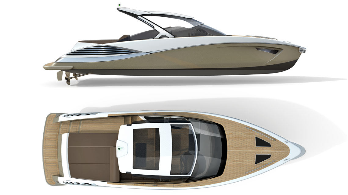 AMV Design Yacht concept of Open motor boat - Motoscafo 11m - yacht design