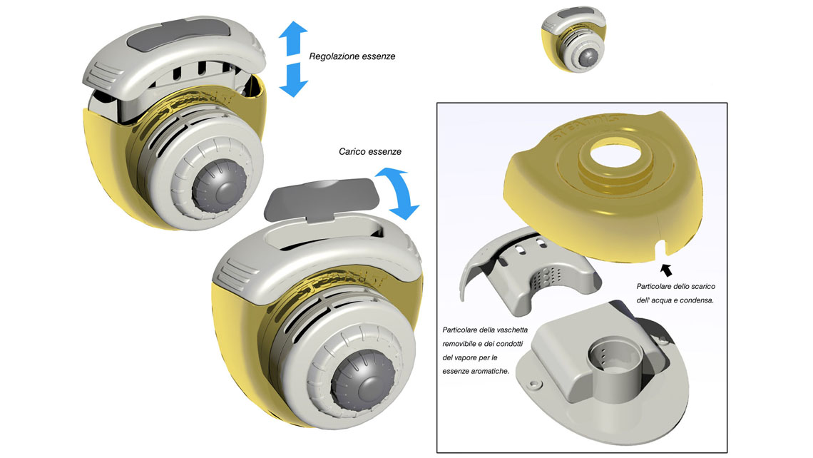 AMV Design, Steamist, Vaporizzatore, diffusore di vapore, sauna, profumatore