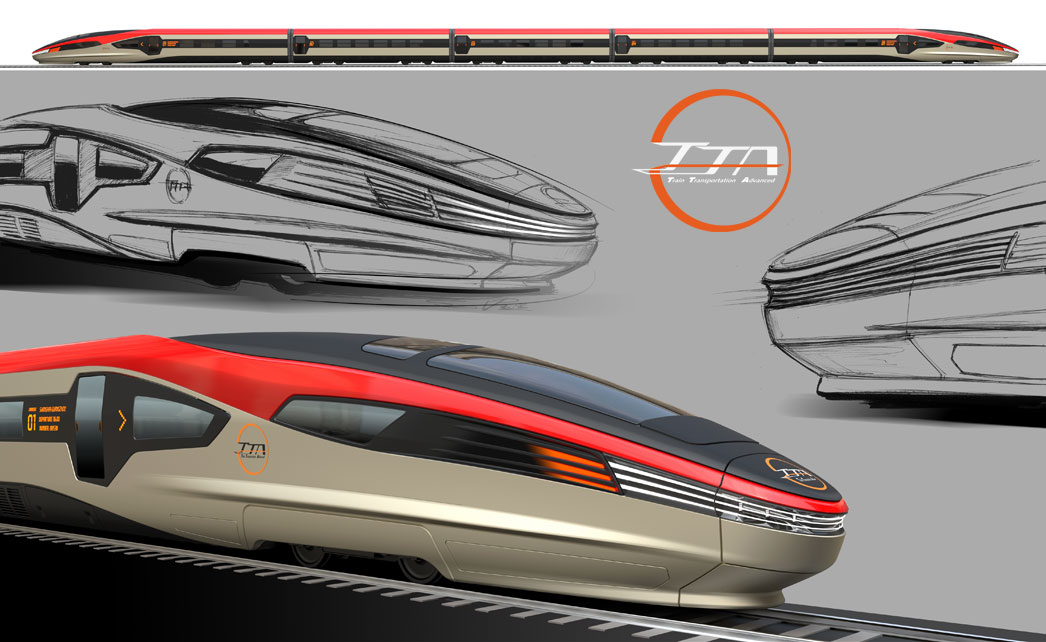 AMV Design - Treno Metropolitano Concept  - Metropolitan Train - Train Design - Innotrans Berlin - High-speed rail - high speed train - treno ad alta velocità - concept treno - treno design - locomotiva - trasporto su rotaia - treno fututistico