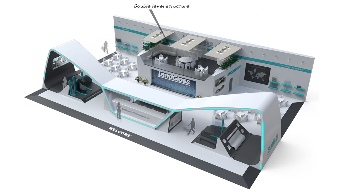 AMV Design - allestimento stand espositivo Landglass Chinaglass 2014