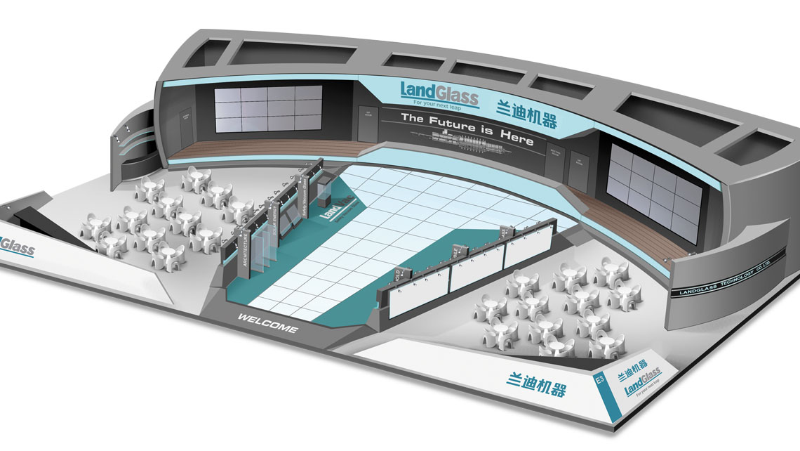 AMV Design allestimento stand espositivo Landglass Chinaglass 2015